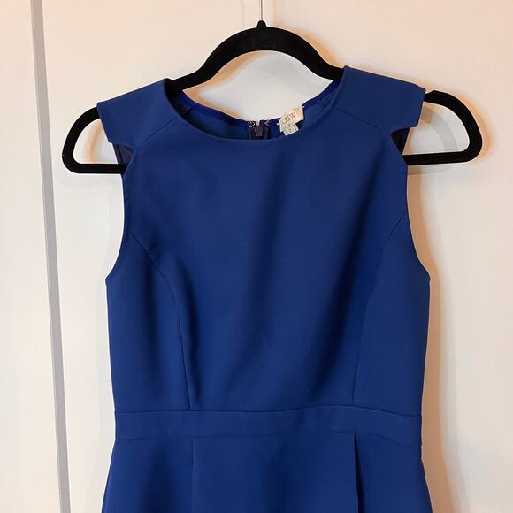 J. Crew Blue Wool Crepe Casey Dress Size 2 - Picture 4 of 9